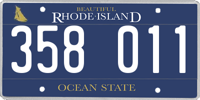 RI license plate 358011