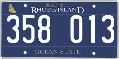 RI license plate 358013