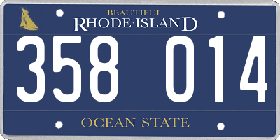 RI license plate 358014