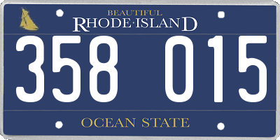 RI license plate 358015