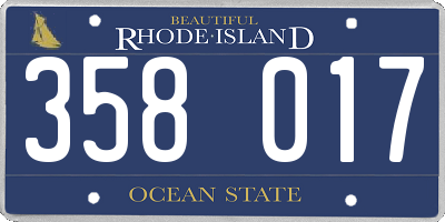 RI license plate 358017