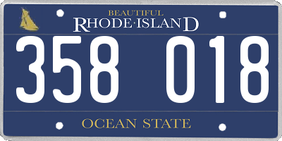 RI license plate 358018