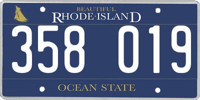 RI license plate 358019