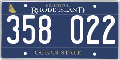 RI license plate 358022