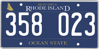 RI license plate 358023