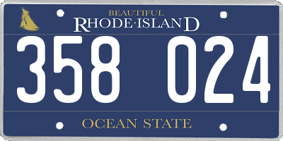 RI license plate 358024