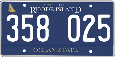 RI license plate 358025