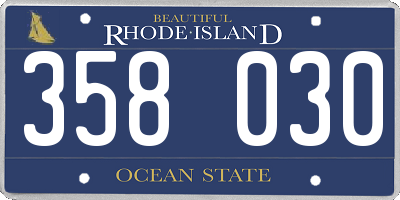 RI license plate 358030