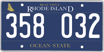 RI license plate 358032