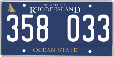 RI license plate 358033