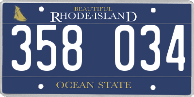 RI license plate 358034