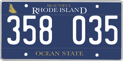 RI license plate 358035