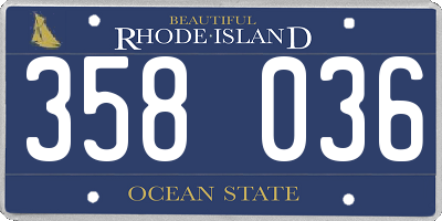RI license plate 358036