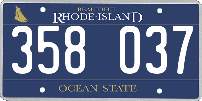 RI license plate 358037