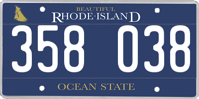 RI license plate 358038