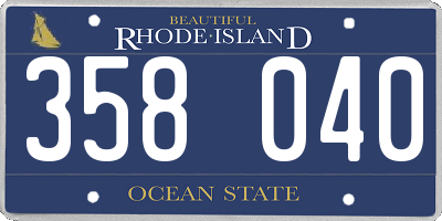 RI license plate 358040