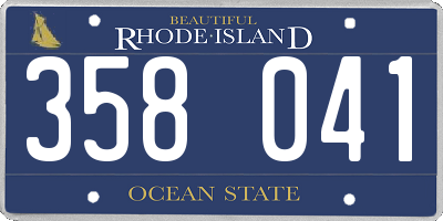 RI license plate 358041