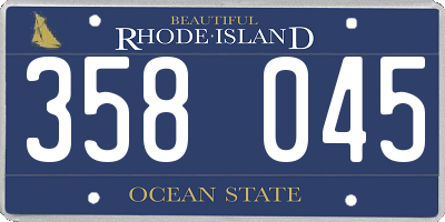 RI license plate 358045