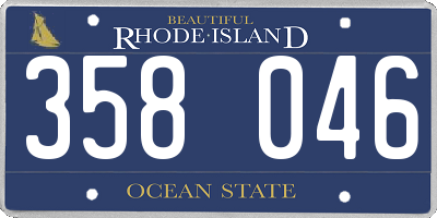 RI license plate 358046