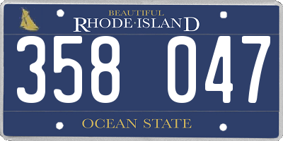 RI license plate 358047