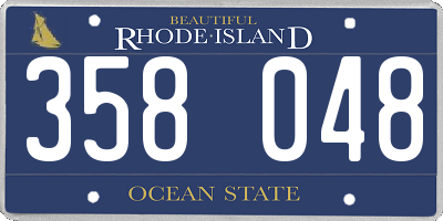 RI license plate 358048