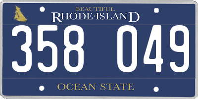 RI license plate 358049