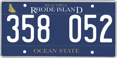 RI license plate 358052