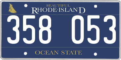 RI license plate 358053