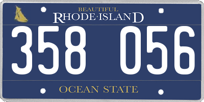 RI license plate 358056