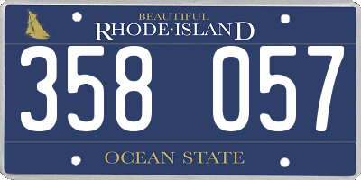 RI license plate 358057
