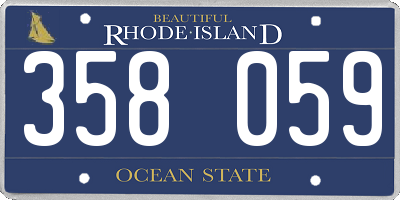 RI license plate 358059