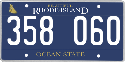 RI license plate 358060