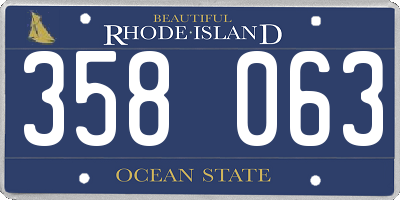 RI license plate 358063