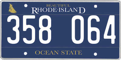 RI license plate 358064