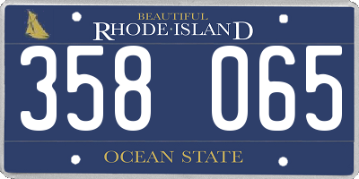 RI license plate 358065