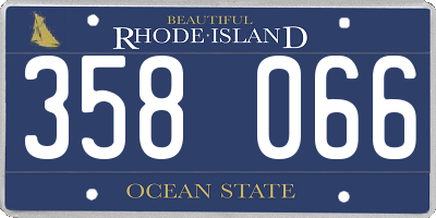 RI license plate 358066