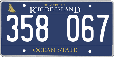 RI license plate 358067