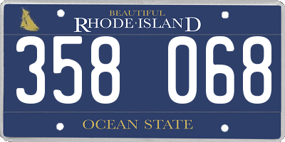 RI license plate 358068