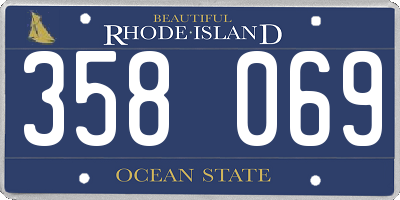 RI license plate 358069
