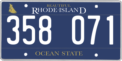 RI license plate 358071