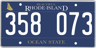 RI license plate 358073