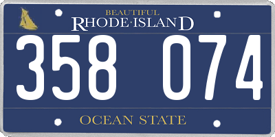 RI license plate 358074