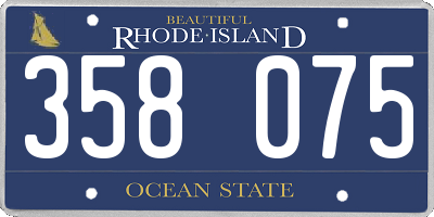 RI license plate 358075