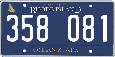 RI license plate 358081