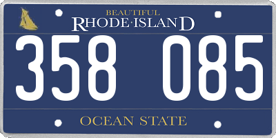 RI license plate 358085