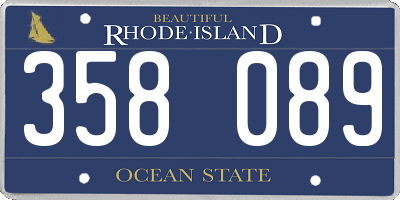 RI license plate 358089