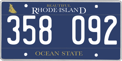 RI license plate 358092