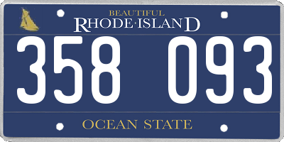 RI license plate 358093