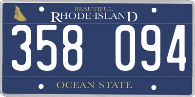 RI license plate 358094