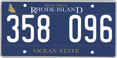 RI license plate 358096